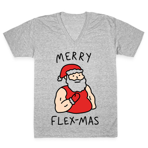 Merry Flex-mas V-Neck Tee Shirt