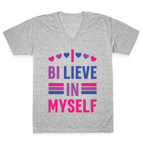 I Bi-lieve In Myself V-Neck Tee Shirt