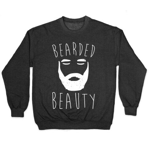 Bearded Beauty White Print Pullover