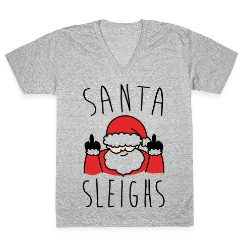 Santa Sleighs Parody V-Neck Tee Shirt