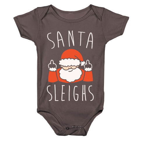 Santa Sleighs Parody White Print Baby One-Piece