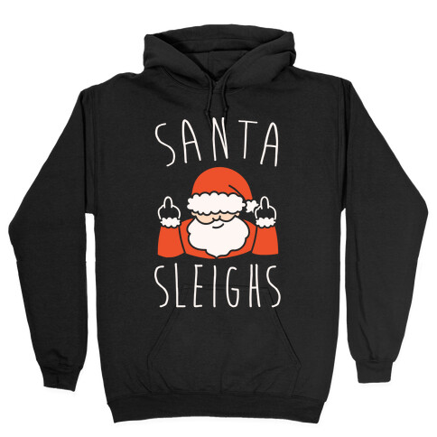 Santa Sleighs Parody White Print Hooded Sweatshirt