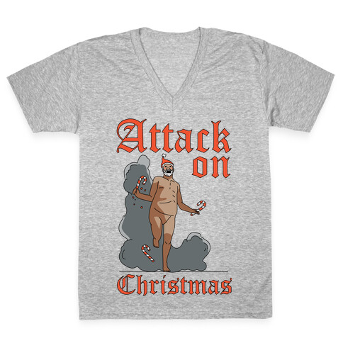 Attack On Christmas V-Neck Tee Shirt