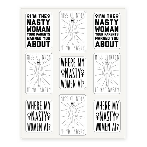 Miss Clinton If Ya' Nasty Sticker Sheet Stickers and Decal Sheet