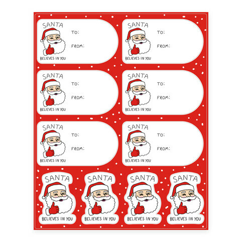 Santa Believes In You Stickers and Decal Sheet