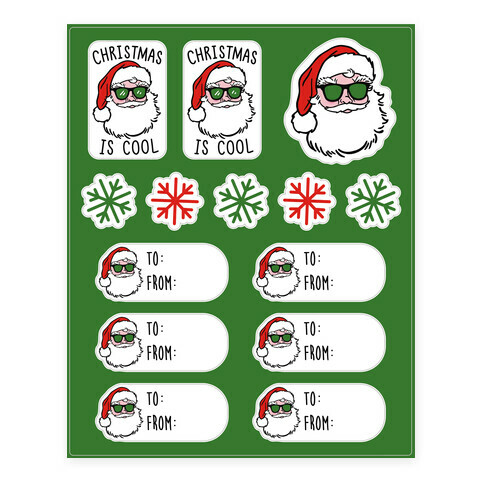 Christmas Is Cool Gift Tags Stickers and Decal Sheet