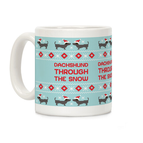 Dachshund Through The Snow Santa Coffee Mug