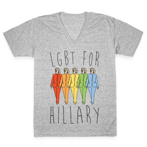 LGBT For Hillary V-Neck Tee Shirt