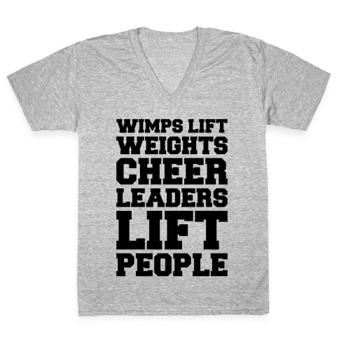 Cheerleaders Lift People V-Neck Tee Shirt