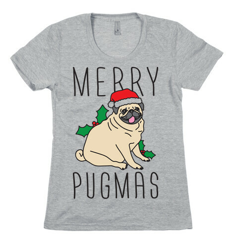 Merry Pugmas Womens T-Shirt