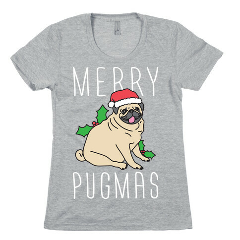 Merry Pugmas Womens T-Shirt