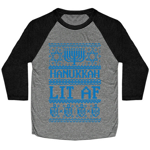 Hanukkah Lit AF Baseball Tee