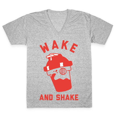 Wake And Shake V-Neck Tee Shirt