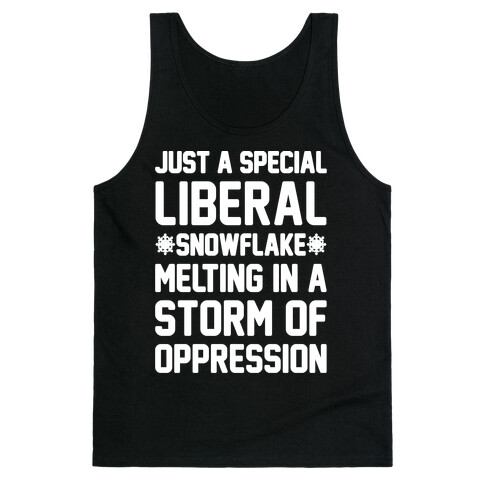 Just a Special Liberal Snowflake White Print Tank Top