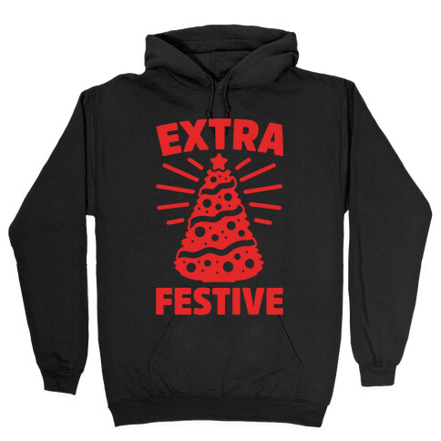 Extra Festive White Print Hooded Sweatshirt