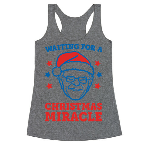 Waiting For A Christmas Miracle Bernie Sanders Racerback Tank Top