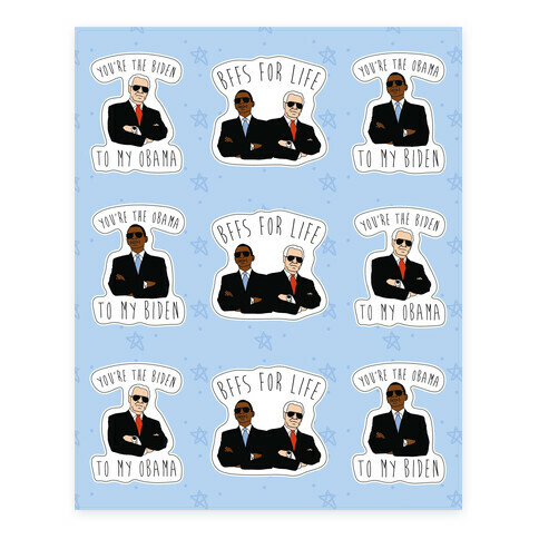 Obama and Biden Bffs Sticker Sheet Stickers and Decal Sheet