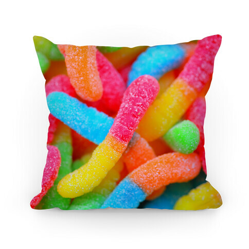 Sour Gummy Worms Pillow
