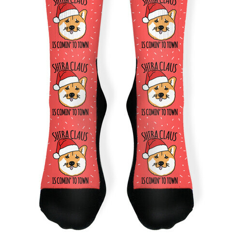 Shiba Claus Is Comin' To Town  Sock