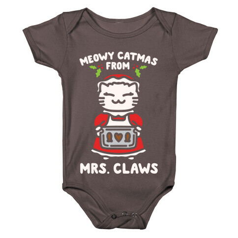 Meowy Catmas From Mrs. Claws White Print Baby One-Piece