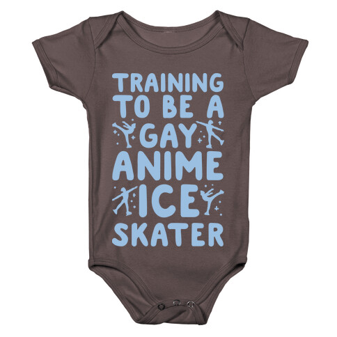 Training To Be A Gay Anime Ice Skater White Print  Baby One-Piece