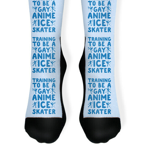 Training To Be A Gay Anime Ice Skater Sock