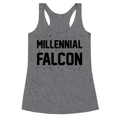 Millennial Falcon Parody Racerback Tank Top