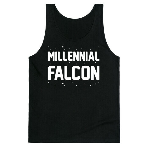 Millennial Falcon Parody White Print  Tank Top