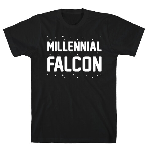 Millennial Falcon Parody White Print  T-Shirt