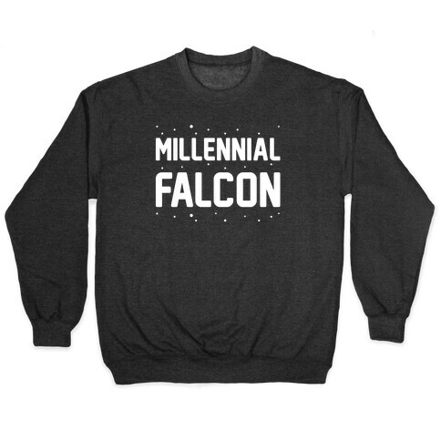 Millennial Falcon Parody White Print  Pullover