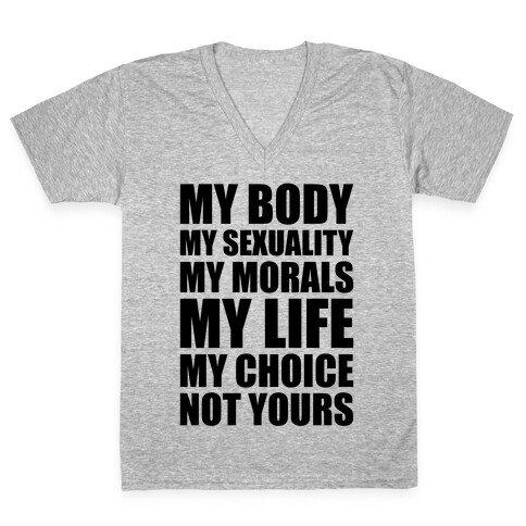 My Body My Rules V-Neck Tee Shirt