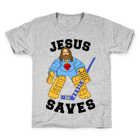 Jesus Saves (Hockey Edition) Kids T-Shirt