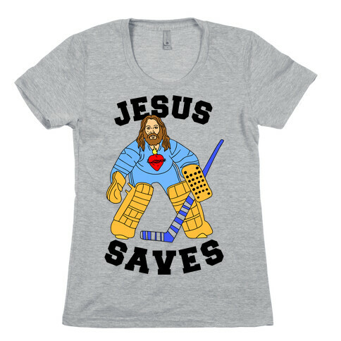 Jesus Saves (Hockey Edition) Womens T-Shirt