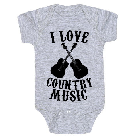 I Love Country Music Baby One-Piece