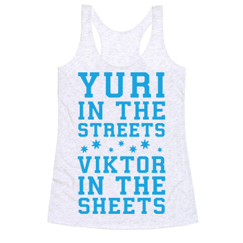 Yuri In The Streets Viktor In The Sheets Racerback Tank Top