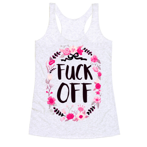 Floral F*** Off Racerback Tank Top