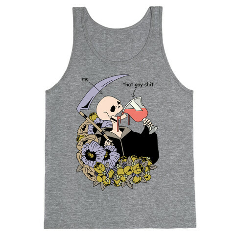 Skeleton Drinking Wine Tank Top