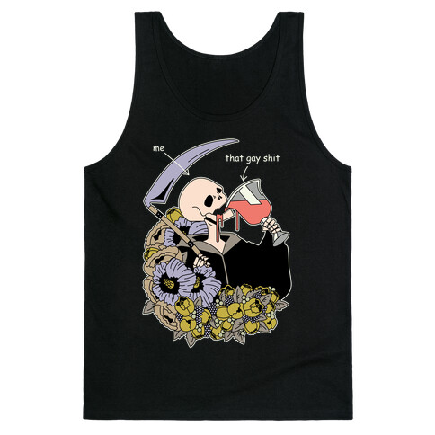 Skeleton Drinking Wine Tank Top