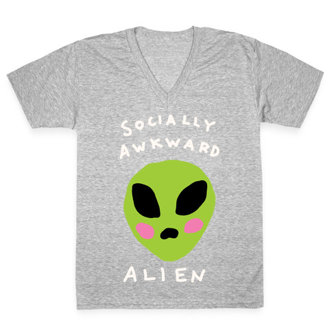 Socially Awkward Alien V-Neck Tee Shirt