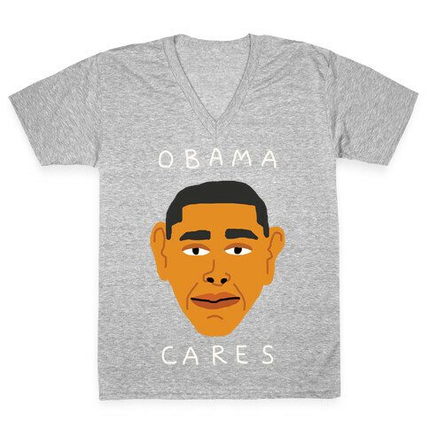 Obama Cares V-Neck Tee Shirt