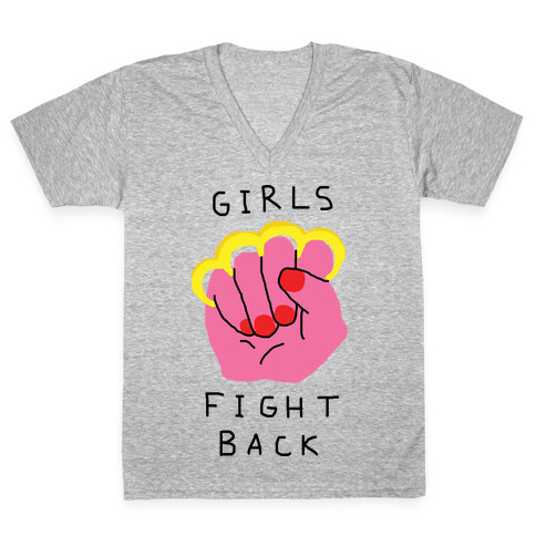 Girls Fight Back V-Neck Tee Shirt