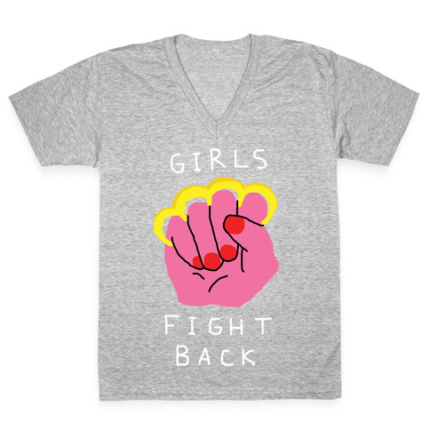 Girls Fight Back V-Neck Tee Shirt