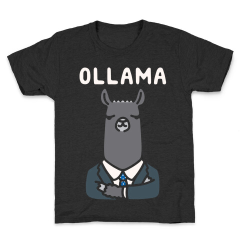 Ollama Parody White Print  Kids T-Shirt