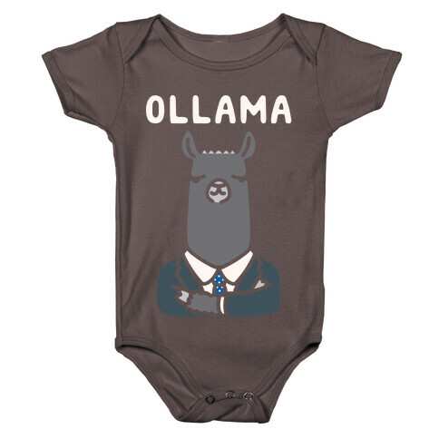 Ollama Parody White Print  Baby One-Piece