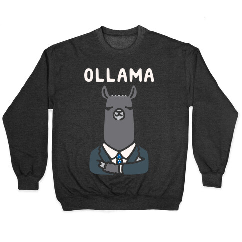 Ollama Parody White Print  Pullover