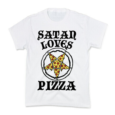 Satan Loves Pizza Kids T-Shirt