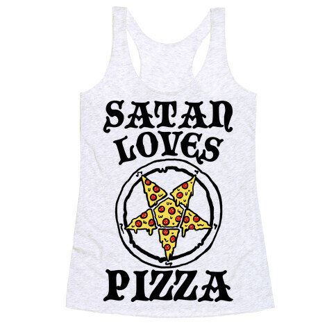 Satan Loves Pizza Racerback Tank Top