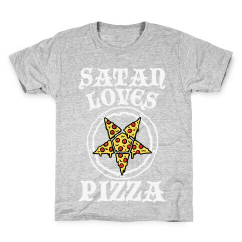 Satan Loves Pizza Kids T-Shirt