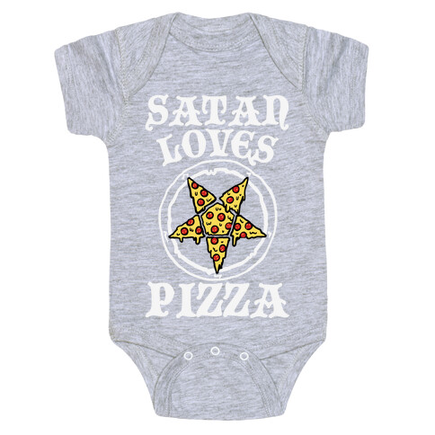 Satan Loves Pizza Baby One-Piece