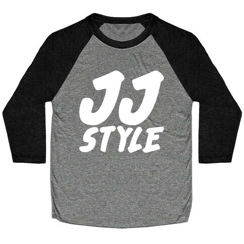 JJ Style White Print  Baseball Tee